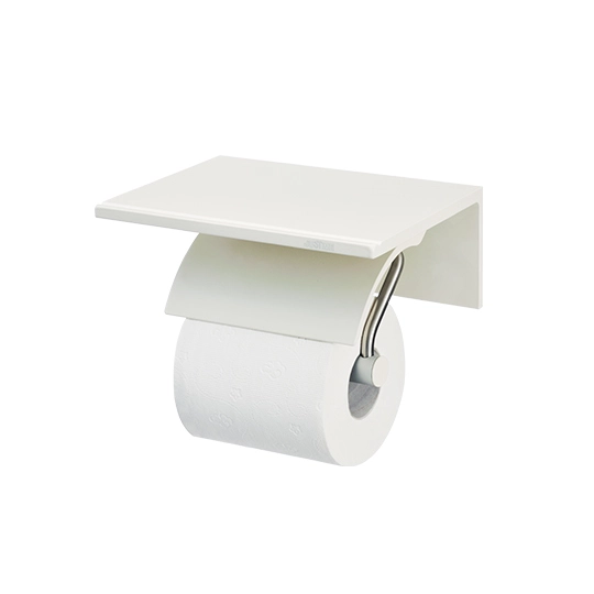 Giá đỡ khăn giấy vệ sinh đơn W / Kệ (Hướng tự do) (Nhôm W / Lớp phủ màu ngà)